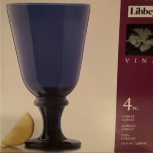 Libbey 4pc Cobalt Goblet